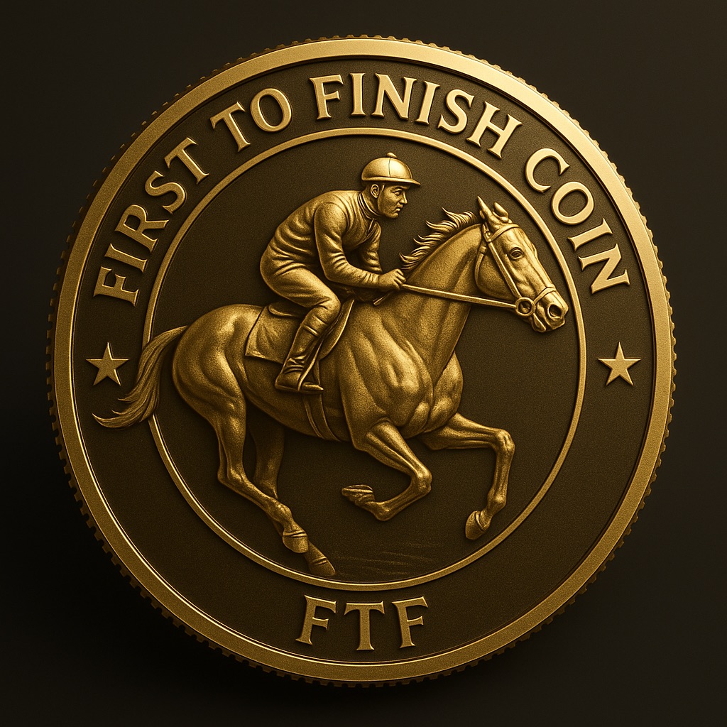 First to Finish Coin Logo